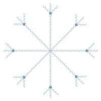 Abstract snowflake with wavy patterned lines in trendy wintry hues blue. Icon. Isolate vector