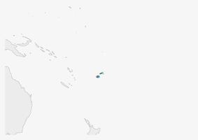 mapa de fiyi resaltado en los colores de la bandera de fiyi vector