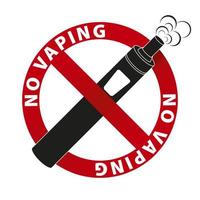 No Vaping sign and text on white background. vector