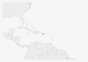 Puerto Rico map highlighted in Puerto Rico flag colors vector