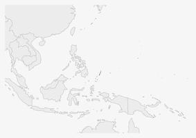 mapa de palau resaltado en los colores de la bandera de palau vector