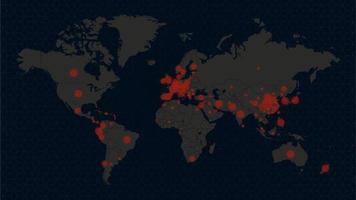 Coronavirus COVID-19 Global Cases on World map. vector