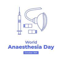 World Anesthesia Day Poster Template Background Illustration Medical Event October Celebration vector