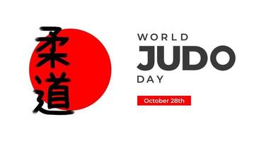 cartel del día mundial del judo fondo de celebración de octubre ilustración de vector de arte marcial japonés