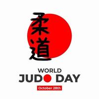 plantilla de póster del día mundial del judo octubre evento celebración fondo arte marcial japonés vector