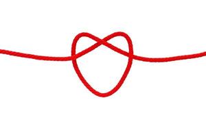 Heart shape from red rope photo