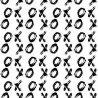 XOXO on white backdrop. Seamless pattern. Hugs and kisses abbreviation symbol. Grunge vector background. Hand written brush lettering XO. Easy to edit template for Valentines day card, fabric, etc