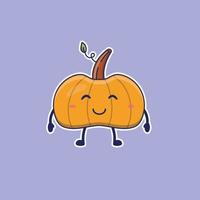 Cute cartoon pumpkin in vector illustration