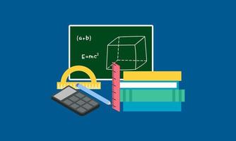 Cartoon maths elements background, education logo vector