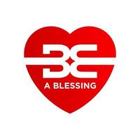 Be A blessing - Thanksgiving lettering. with love heart symbol, vector lettering isolated on white.