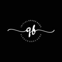 Initial QB handwriting logo template vector