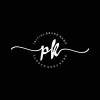 Initial PK handwriting logo template vector