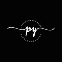 Initial PY handwriting logo template vector