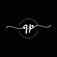 Initial QP handwriting logo template vector