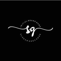 Initial SG handwriting logo template vector