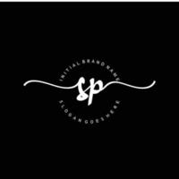 Initial SP handwriting logo template vector