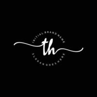 Initial TH handwriting logo template vector