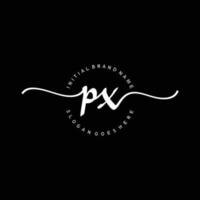 Initial PX handwriting logo template vector