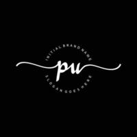 Initial PU handwriting logo template vector