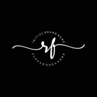 Initial RF handwriting logo template vector