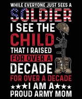 Veteran American army soldier, US military memorial day vector t-shirt