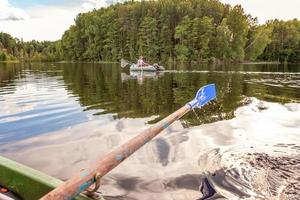 Oar paddle from row boat photo