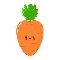 Cute funny carrot character. Vector hand drawn cartoon kawaii character illustration icon. Isolated on white background. Carrot character concept