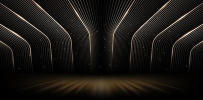 Rounded curve golden line dark tunnel of lights for ecommerce signs retail shopping, advertisement business agency, ads campaign marketing, email newsletter, landing pages, creative header, billboard