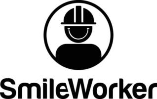 Vector Logo smile worker application with a flat design