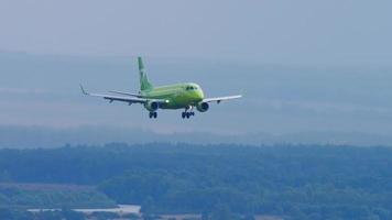 KAZAN, RUSSIAN FEDERATION SEPTEMBER 14, 2020 - Embraer E170 S7 VQ BYV final approach for landing at Kazan International airport, view from Control Tower video