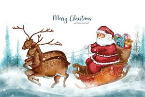 Hand painted watercolor drawing for christmas and happy new year season background vector