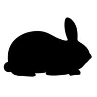 vector de silueta de conejo negro. Aislado en un fondo blanco. genial para logos de animales.