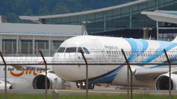 PHUKET, THAILAND NOVEMBER 27, 2017 - Bangkok Airways Airbus A320 taxiing before departure from Phuket airport. video