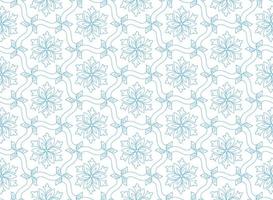 Decorative ethnic floral seamless blue pattern background vector