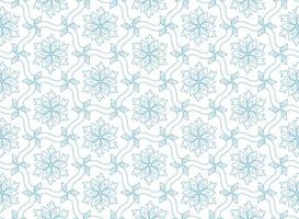 Decorative ethnic floral seamless blue pattern background vector