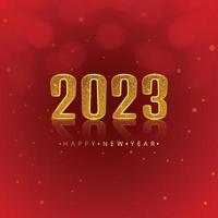 Holiday greeting card for happy new year 2023 shiny background vector