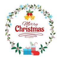 Christmas greeting banner with white background and Christmas elements vector