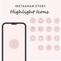 los medios sociales de instagram resaltan los iconos de portada, el botón web. mínimo simple dibujado a mano contorno femenino