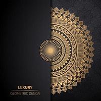 fondo de diseño de mandala ornamental de lujo en color dorado. mandala vector ornamento redondo diseño de lujo. elemento étnico dorado sobre fondo negro. plantilla dibujada a mano para estampados y decoración