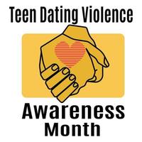 Teen Dating Violence Awareness Month, Idea for poster, banner, flyer or postcard vector