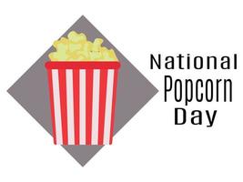 National Popcorn Day, Idea for poster, banner, flyer, card or menu design vector