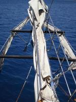 The bow of the ship overlooking the Mediterranean Sea near Antalya photo