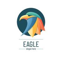 plantilla de diseño de logotipo de águila colorida geométrica creativa vector