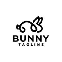 illustration of a bunny in a line art style. for any business related to pet, bunny, rabbit vector
