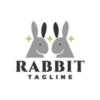 illustration of a two bunny head. for any business related to pet, bunny, rabbit vector