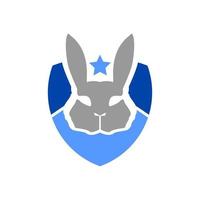 illustration of a bunny head and in a shield shape. for any business related to pet, bunny, rabbit vector