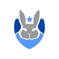 ilustración de una cabeza de conejo y en forma de escudo. para cualquier negocio relacionado con mascotas, conejitos, conejos vector