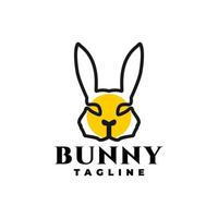 illustration of a bunny head in a line art style. for any business related to pet, bunny, rabbit vector