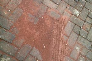 Paving streets full of red clay photo