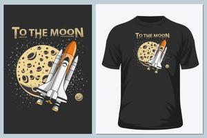Spaceship to the moon vector